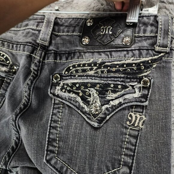 Miss Me Jeans Womens 30 JP533056 Gray Stretch Low Rise Skinny *Read* - Picture 11 of 16